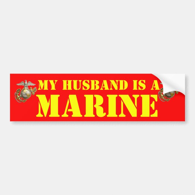 MY HUSBAND IS A MARINE BUMPER STICKER (Front)