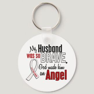 My Husband Is An Angel Lung Cancer Keychain