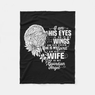 My Husband Is My Guardian Angel Widowed Wife Fleece Blanket