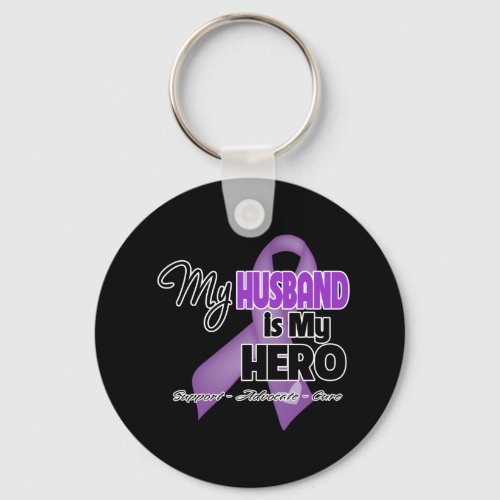 My Husband is My Hero _ Purple Ribbon Keychain