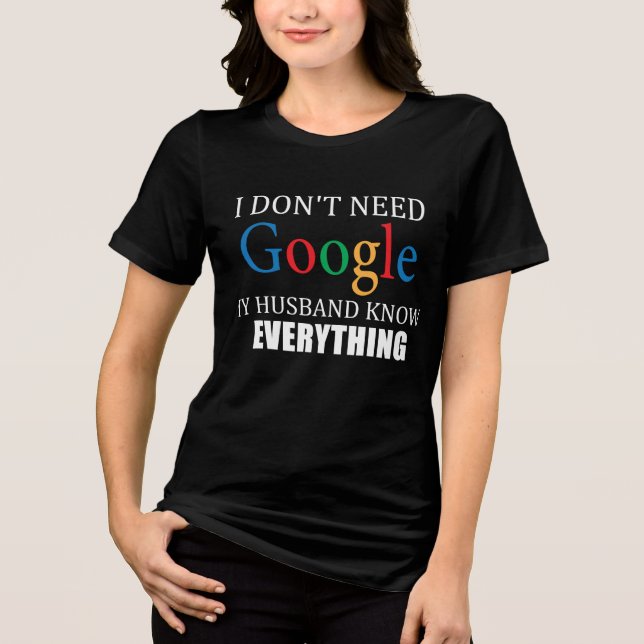 My Husband Knows Everything | Wife Women's V-Neck  Tri-Blend Shirt (Front)