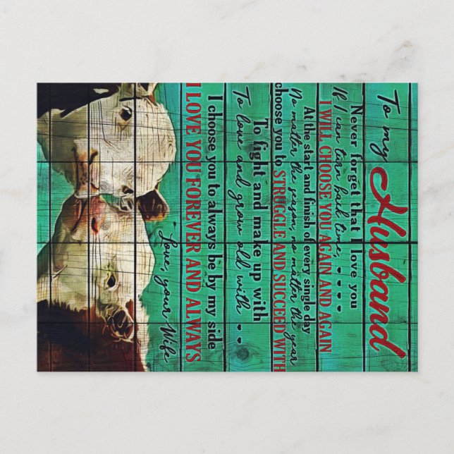 My Husband Letter Gift | Letter For Him | Postcard (Front)