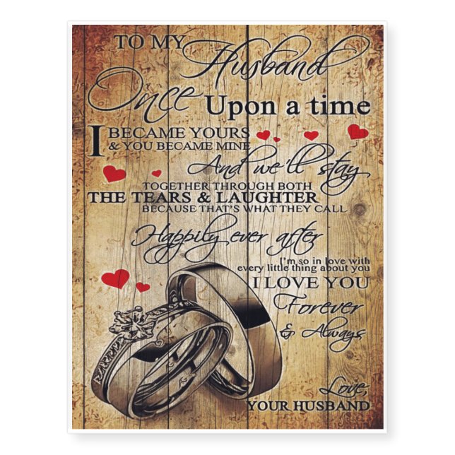 My Husband Letter Gift | Letter For Him | Temporary Tattoos (Front)