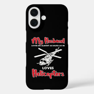 My Husband Loves Helicopters Funny Pilots iPhone 16 Case