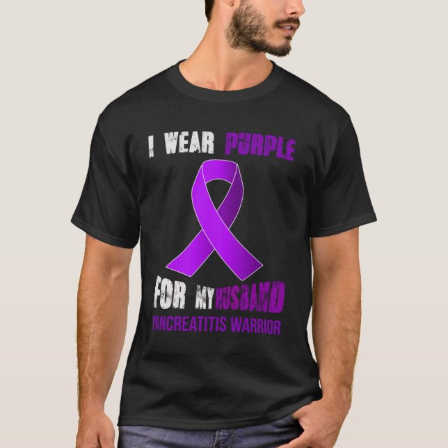 MY HUSBAND  MY PANCREATITIS WARRIOR T-Shirt (Front)