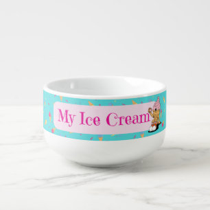 "My Ice Cream" Bowl Ice Cream Cones Background