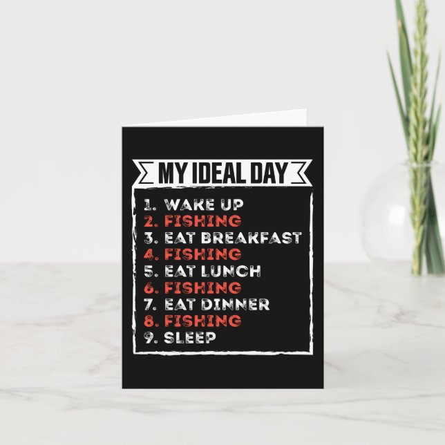 My Ideal Day Funny Fishing Birthday Gift Card (Front)