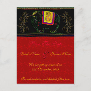 My Indian Elephant - Indian Red Announcement Postcard