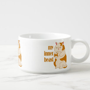 My inner beast lazy fat cat motivational quote bowl