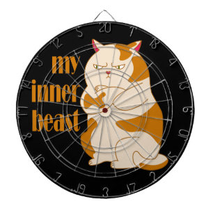 My inner beast lazy fat cat motivational quote dart board