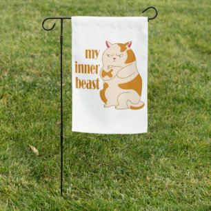 My inner beast lazy fat cat motivational quote garden flag