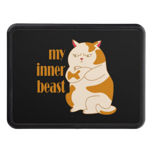 My inner beast lazy fat cat motivational quote hitch cover