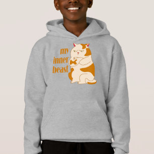 My inner beast lazy fat cat motivational quote hoodie