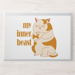 My inner beast lazy fat cat motivational quote HP laptop skin