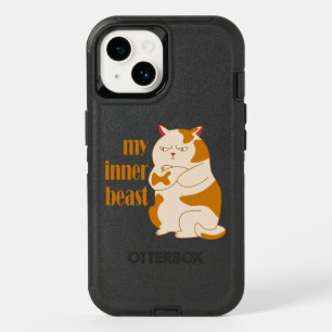 My inner beast lazy fat cat motivational quote OtterBox iPhone 14 case