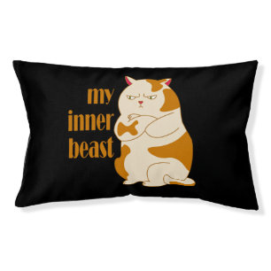 My inner beast lazy fat cat motivational quote pet bed