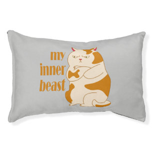 My inner beast lazy fat cat motivational quote pet bed