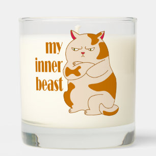 My inner beast lazy fat cat motivational quote scented candle