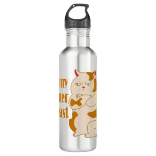 My inner beast lazy fat cat motivational quote stainless steel water bottle
