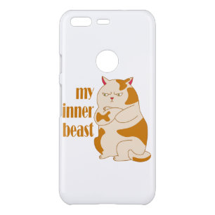 My inner beast lazy fat cat motivational quote uncommon google pixel case