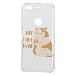 My inner beast lazy fat cat motivational quote uncommon google pixel case