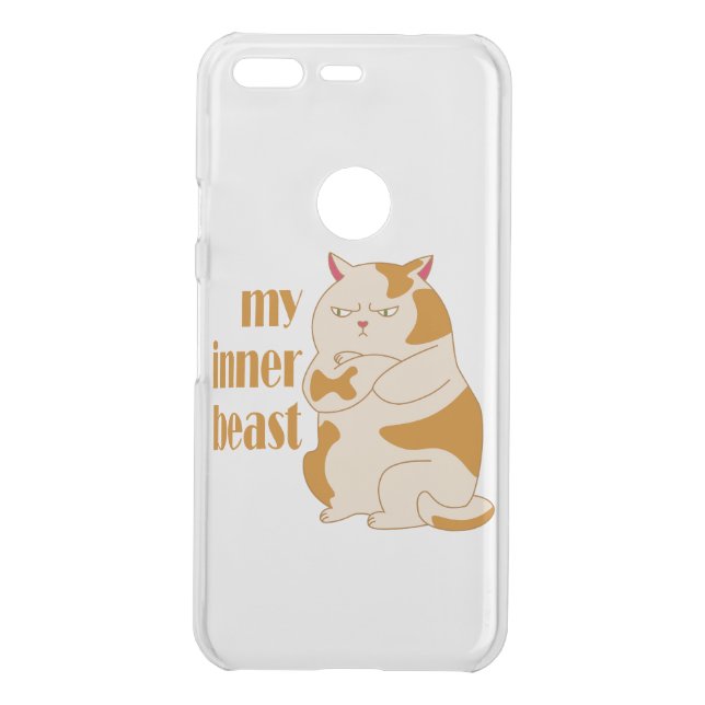 My inner beast lazy fat cat motivational quote uncommon google pixel case (Back)