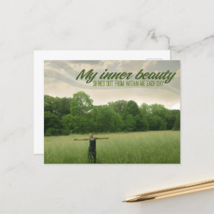 "My inner beauty" Motivation Affirmation Postcard