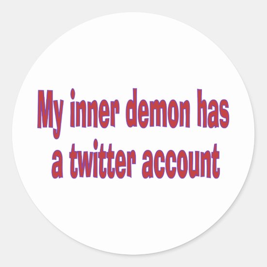 My inner demon classic round sticker