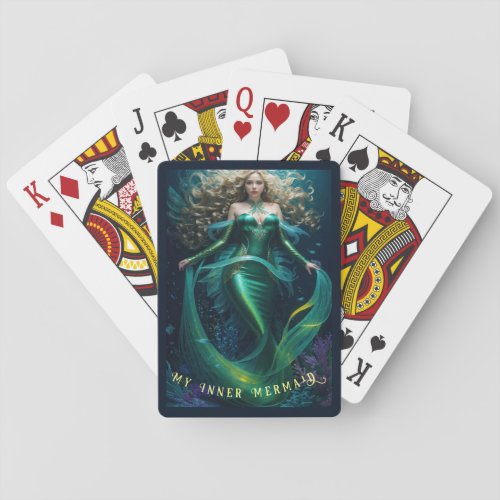 My Inner Mermaid by BabeMonetArt Playing Cards