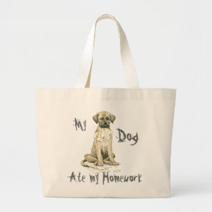 My Irish Wolfhound Ate my Homework Large Tote Bag