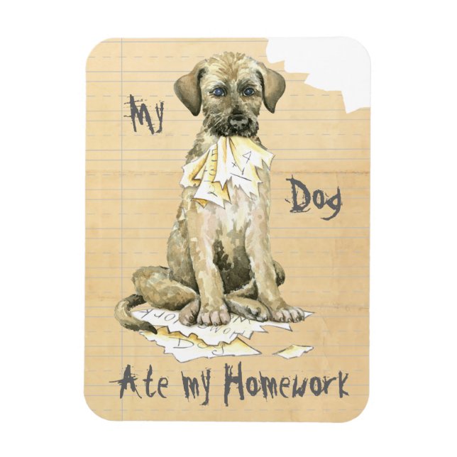 My Irish Wolfhound Ate my Homework Magnet (Vertical)