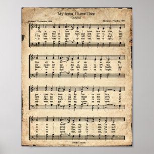 My Jesus I Love Thee Vintage Hymn Poster