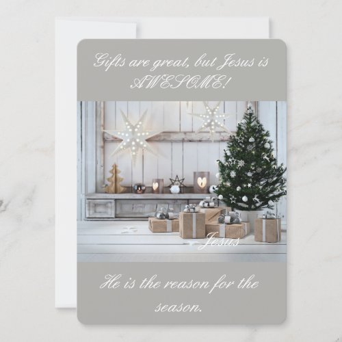 My Jesus Is The reason for The Season flat 5x72 Holiday Card