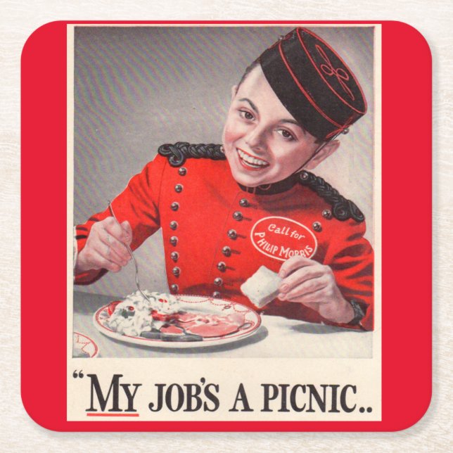 My Job's a Picnic Square Paper Coaster (Front)