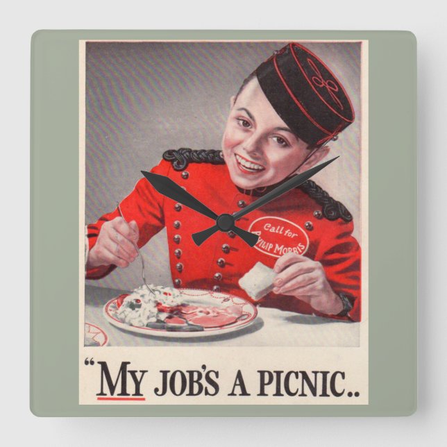 My Job's a Picnic Square Wall Clock (Front)