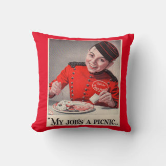 My Job's a Picnic Throw Pillow