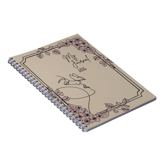 My Journal 2026 – Minimal Floral Line Art Aestheti (Right Side)
