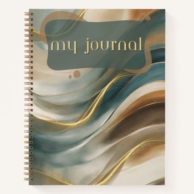 My Journal Golden Wave Spiral Notebook (Front)