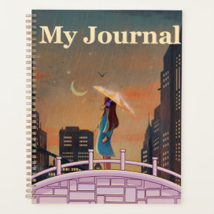 "My Journal"   Rainy Night Cityscape & Lo-fi Anime Planner