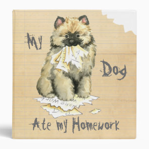 My Keeshond Ate My Homework 3 Ring Binder