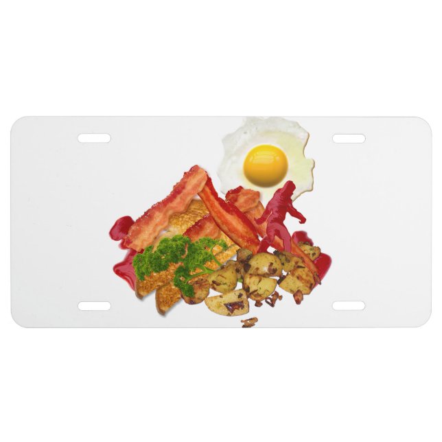 My Ketchup Gone Squatchin for Bacon Decor License Plate (Front)