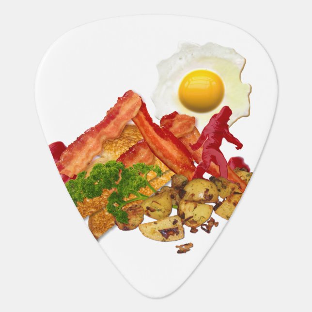 My Ketchup Gone Squatchin for Bacon Guitar Pick (Front)