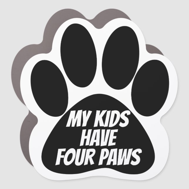 My kids have four paws car magnet (Front)