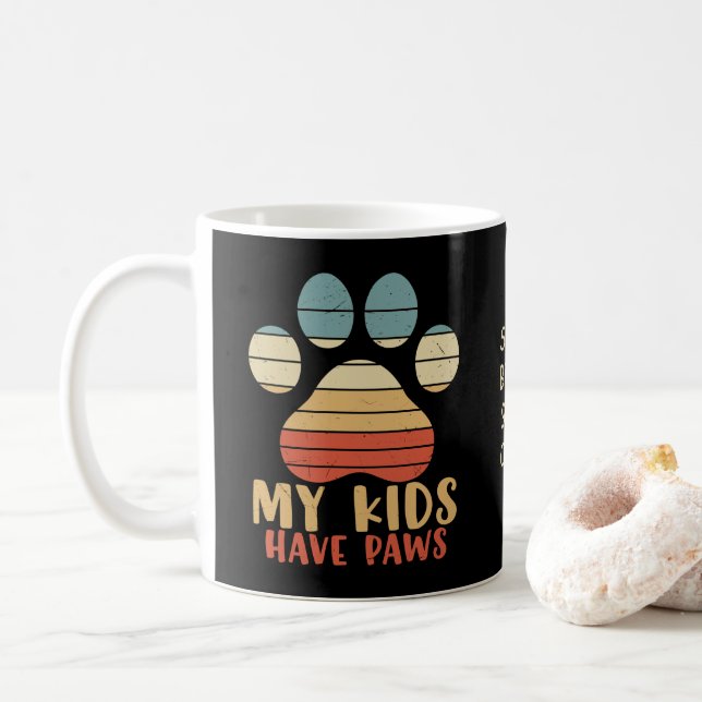 My Kids Have Paws Personalized Coffee Mug (With Donut)