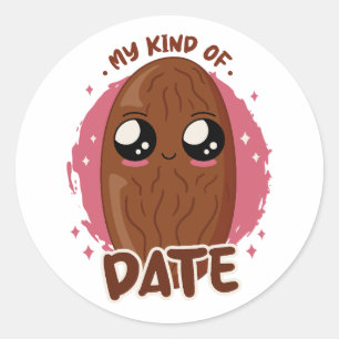 MY KIND OF DATE KAWAII DATE FRUIT CUTE FOOD CLASSIC ROUND STICKER