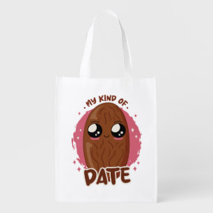 MY KIND OF DATE KAWAII DATE FRUIT CUTE FOOD GROCERY BAG