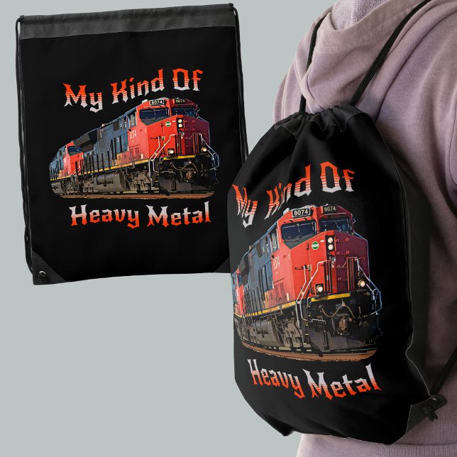 My Kind of Heavy Metal Diesel Locomotive Train     Drawstring Bag (Creator Uploaded)