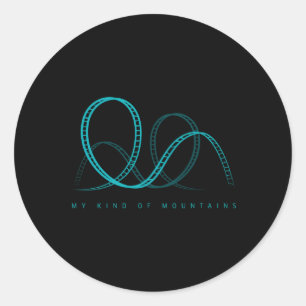 My Kind Of Mountains Roller Coaster Amuset Park Classic Round Sticker