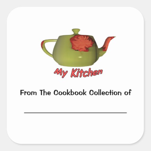 My Kitchen Cookbook Collection Bookplate Sticker