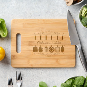 My Kitchen Hanging Utensils Engraved Cutting Board